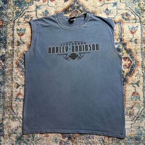 Vintage Harley Davidson Spellout Logo Sleeveless Top Size XL
